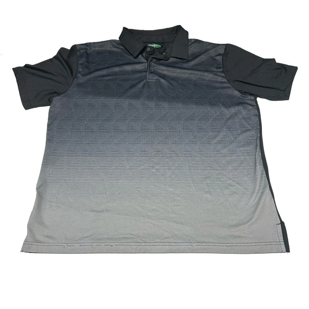 Ben Hogan Performance Men's Polo Shirt Gray/Black Ombre Size Large Golf